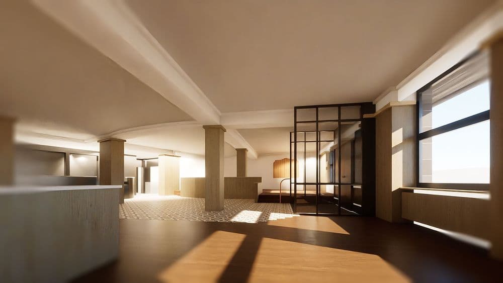 Moderne, offene Loft-Wohnung mit Sonnenlicht und elegantem Interieur.